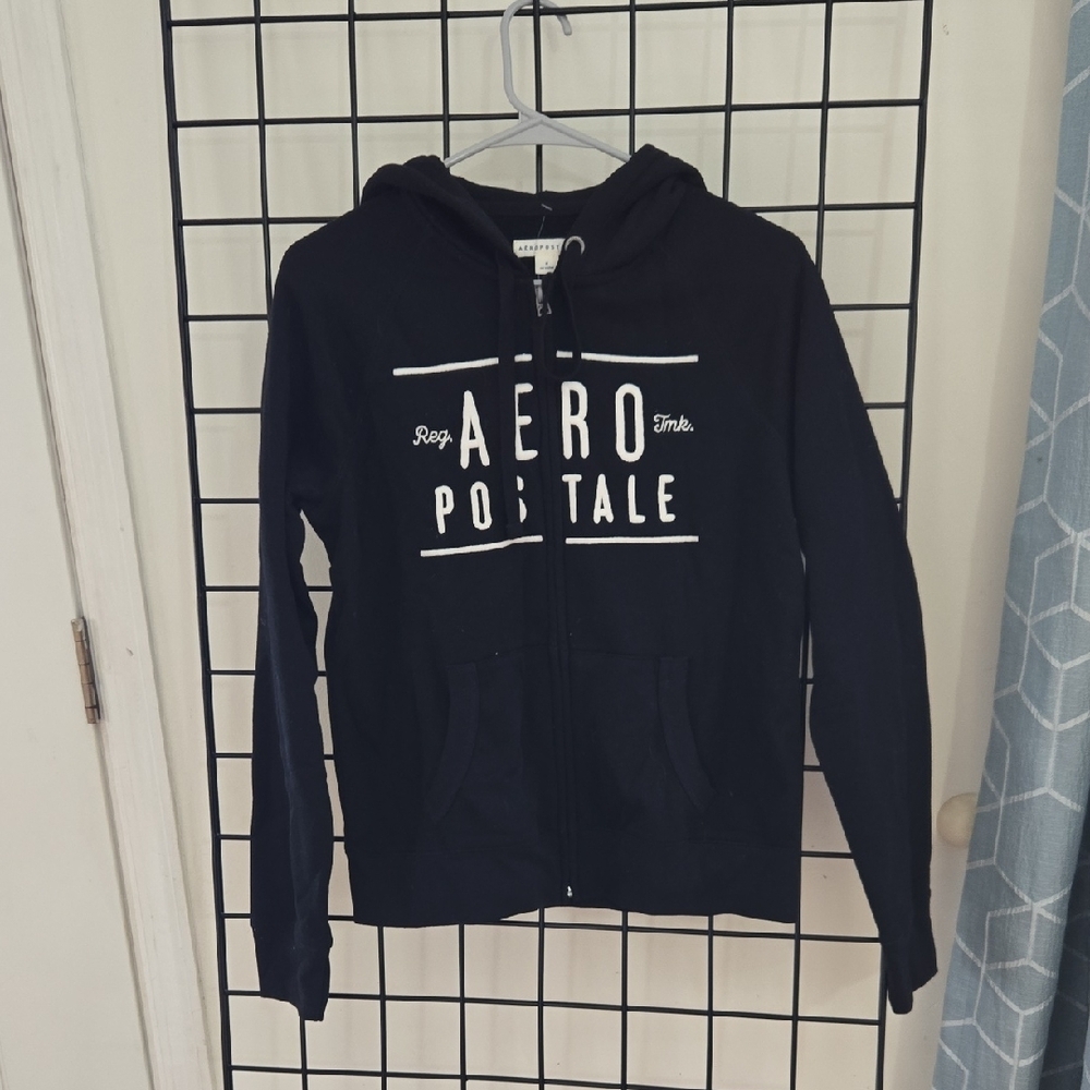 Aeropostale Black Zip-Up Hoodie